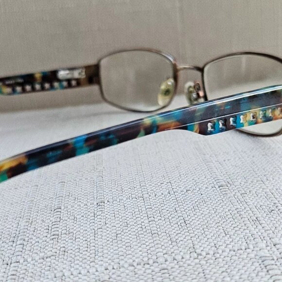 Liz Claiborne Women Glasses Frame Blue Bronze Tone Eyeglasses L392 ORX3 - Picture 7 of 12